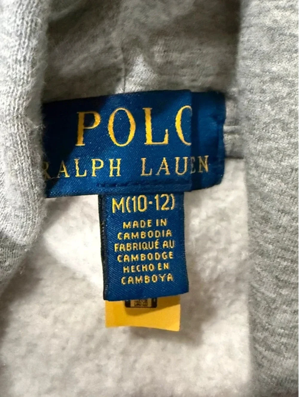 Polo Ralph Lauren Gray Full Zip Hoodie Size M 10-12